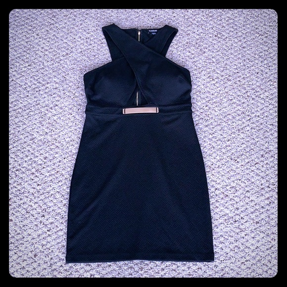 bebe Dresses & Skirts - Black Bebe Dress with Gold, M